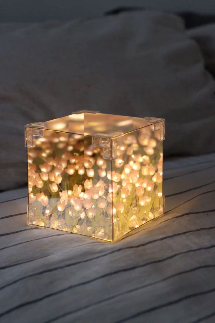 Dynamic DIY Tulips Cube Mirror Lamp