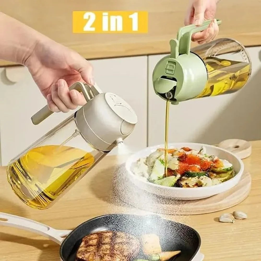 2 in 1 Glass Olive Oil Sprayer Bottle