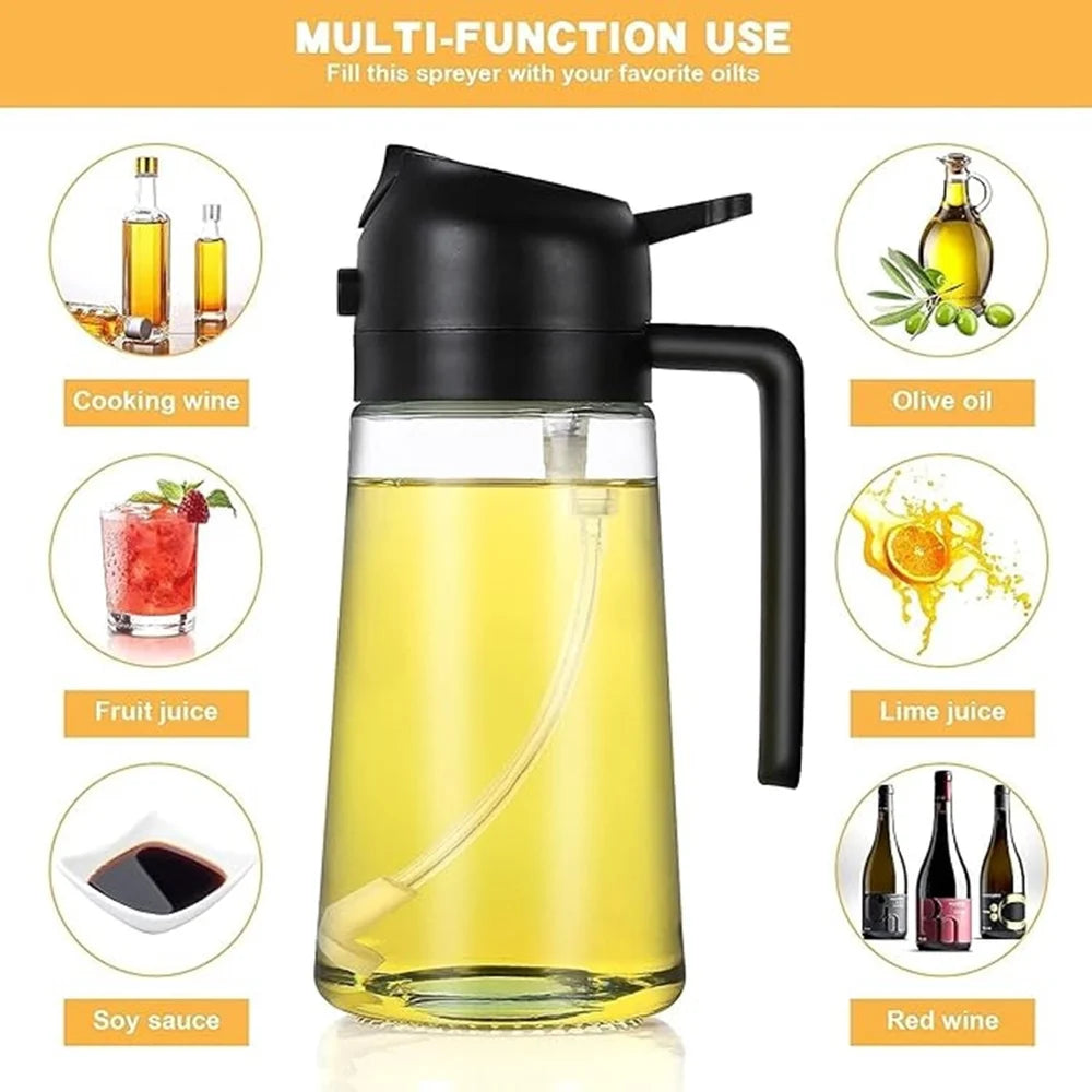 2 in 1 Glass Olive Oil Sprayer Bottle