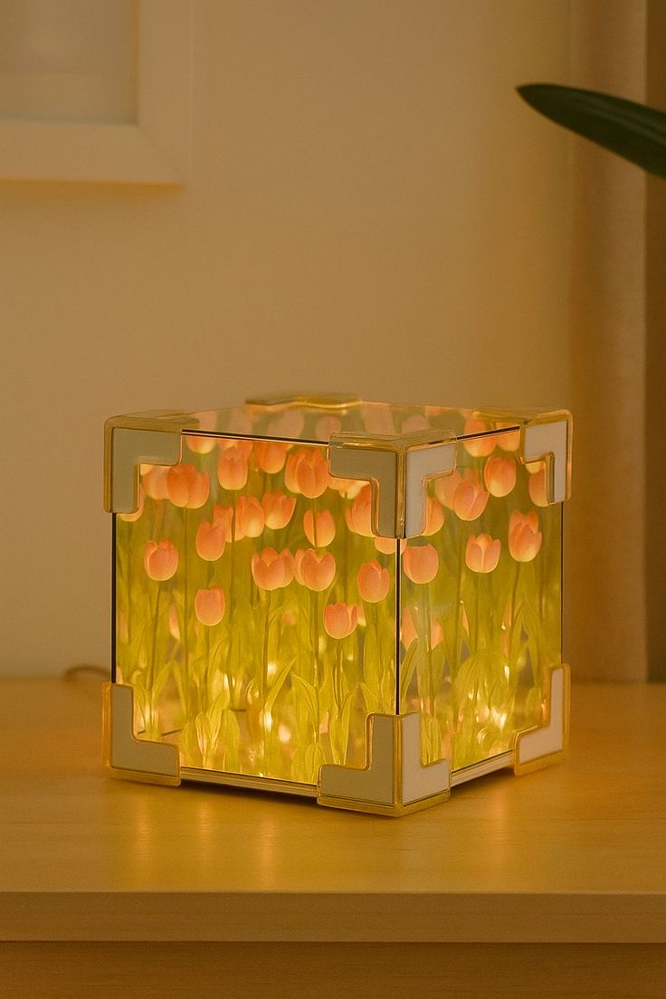 Dynamic DIY Tulips Cube Mirror Lamp